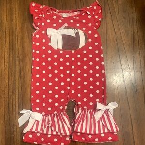 12M-18M girls football jump suit.
